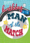 Birthday Card - Male - Football Man of the Match - Jolly Good Ling Design