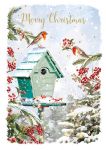 Christmas Card - Xmas in the Garden - Robins - At Home Ling Design