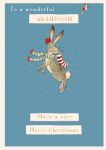Christmas Card - Grandson - Happy Hare - Wilf Alfie Ling Design