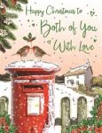 Christmas Card - Both of You - Postbox Robin - Glittered - Regal