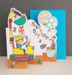 Birthday Card - Boy Kids - Digger - 3 Fold Glitter Die-cut - Whippersnappers