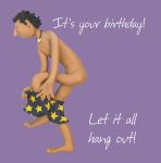 Birthday Card - Rude Funny Humour Naked Man One Lump Or Two