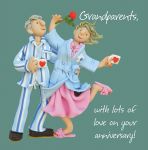 Wedding Anniversary Card - Grandparents - One Lump Or Two