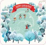 Luxury Christmas Card - Winter Skating - Snowy Xmas Ling Design