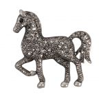 Diamanté Trotting Horse Brooch