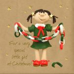 Christmas Card - Special Little Girl - Three French Hens