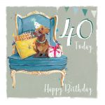 40th Birthday Card - Dachshund Dog - The Wildlife Ling Design