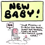New Baby Card - Your Mission - Adult Rude Funny - Something David