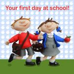 Greetings Card - First Day At School - Ferdie & Friends