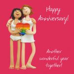 Wedding Anniversary Card - Female Lesbian Gay Couple Funny One Lump Or Two