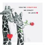 Valentine's Day Card - Crazy In Love - Giraffe - King Street - Ling Design