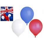 Union Jack Party Balloons Red White Blue Pk 18 - PMS