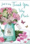 Thank You Card - Shabby Chic Flowers