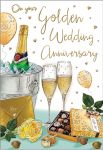 Wedding Anniversary Card - On Your Golden 50 50th Anniversary