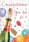 Congratulations Card - You Did It! Champagne 