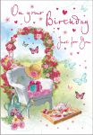 Birthday Card - Female - Just For You - Garden Afternoon Tea - Regal