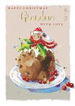 Christmas Card - Grandma Xmas Pudding Treat - Wildlife Ling Design