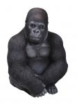 Gorilla Sitting Silverback 40cm - Lifelike Garden Ornament - Indoor or Outdoor - Real Life Vivid Arts