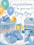 New Baby Boy Card - Blue Booties