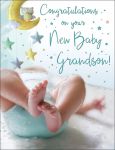 New Baby Boy Grandson Card - Congratulations