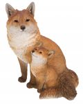 Mother Fox & Cub - Lifelike Garden Ornament - Indoor or Outdoor - Real Life Vivid Arts