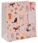 Tails & Whiskers Cat Medium Gift Bag - Pink - Glick 20x22x10cm