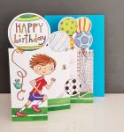 Birthday Card - Boy Kids - Football - 3 Fold Glitter Die-cut - Whippersnappers
