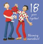 Wedding Anniversary Card - 18th Eighteenth 18 Years One Lump Or Two