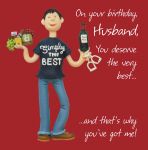 Birthday Card - Husband Simply the Best Funny One Lump Or Two