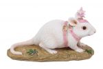 White Carriage Mouse - Fairy Garden - Indoor or Outdoor - Miniature World Vivid Arts