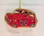 Mini Car Union Jack London Hand Made Embroidered Decoration - Luxe Christmas