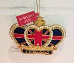 Crown Union Jack England Hand Made Embroidered Decoration - Luxe Christmas
