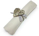Set of 4 Grey Willow Heart Napkin Ring - Wedding Dinner Party 