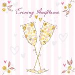 Wedding Evening Acceptance Card - Champagne - Glitter Ling Design