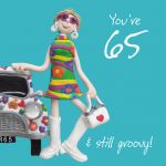 65th Female Birthday Card - Hippy Groovy One Lump Or Two