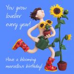 Birthday Card - Rude Funny Humour Blooming Gardener One Lump Or Two