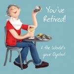 Retirement Card - Male World's Your Oyster! - One Lump Or Two