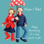 Wedding Anniversary Card - Mum & Dad Funny One Lump Or Two