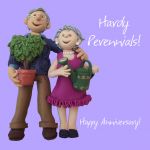 Wedding Anniversary Card - Hardy Perennials Gardeners Funny One Lump Or Two