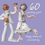 Wedding Anniversary Card - 60th Sixtieth 60 Years Diamond One Lump Or Two