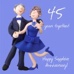 Wedding Anniversary Card - 45th Forty Five 45 Years Sapphire One Lump Or Two
