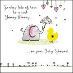 Baby Shower Card - Yummy Mummy Elephant - Saffron Ling Design