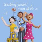 Wedding Day Card - From All Of Us - Office Work Group Hug One Lump Or Two