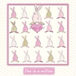 New Baby Christening Card - Girl - One in a Million Pink - Rufus Rabbit