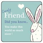 Lovely Friend Coaster - Ruffus Rabbit