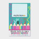 Pencils Design Sticky Note & Tabs Set - Rachel Ellen