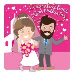 Wedding Day Card - Couple Bride & Groom - Googlies Ling Design