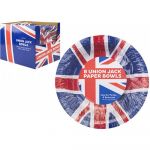 Union Jack Design Paper Bowls 7.5" - 8 Pack - PMS