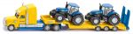 Siku Truck Low-Loader With 2 New Holland T8 Tractors - Diecast - Scale 1:87 - 1805