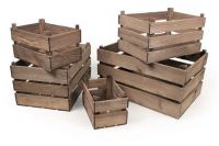 Vintage Style Wooden Apple Crate Storage Box - Medium